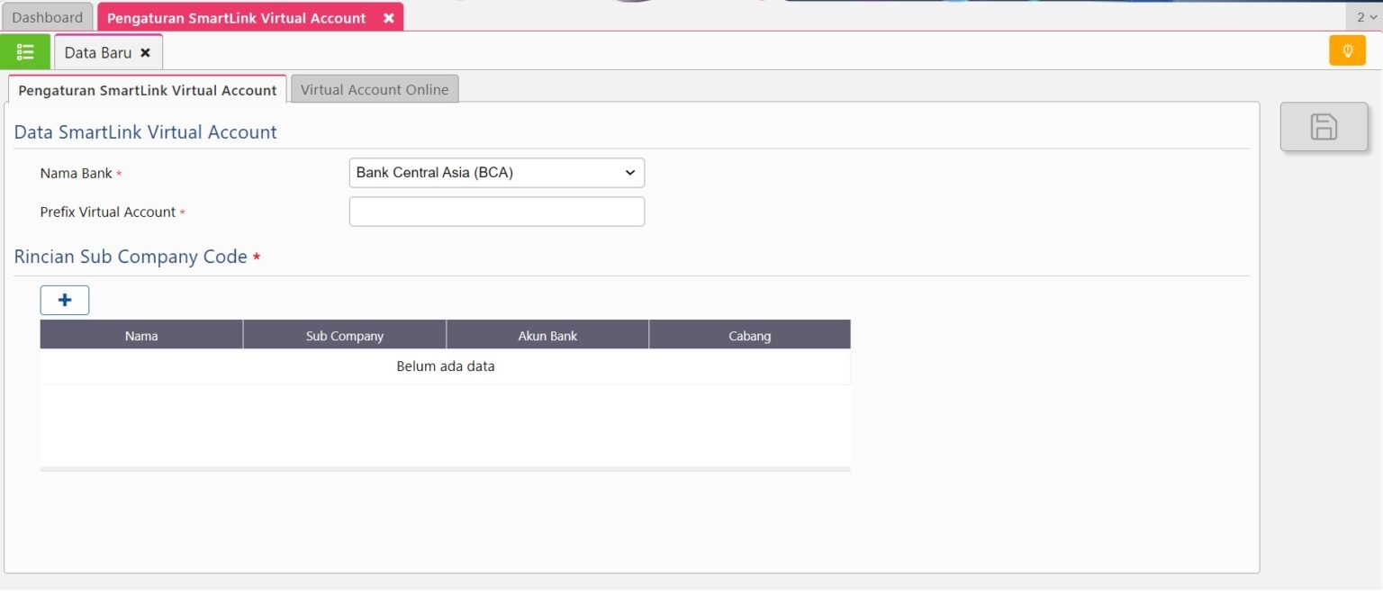 Virtual Account Accurate Online 