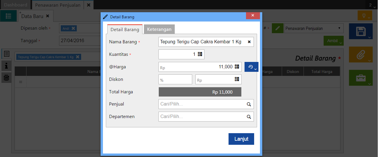 penawaran penjualan 