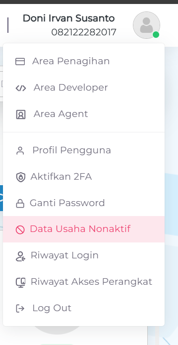 data usaha non aktif accurate online