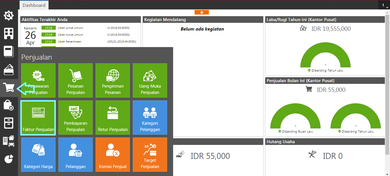 menghapus faktur penjualan Accurate urate online 