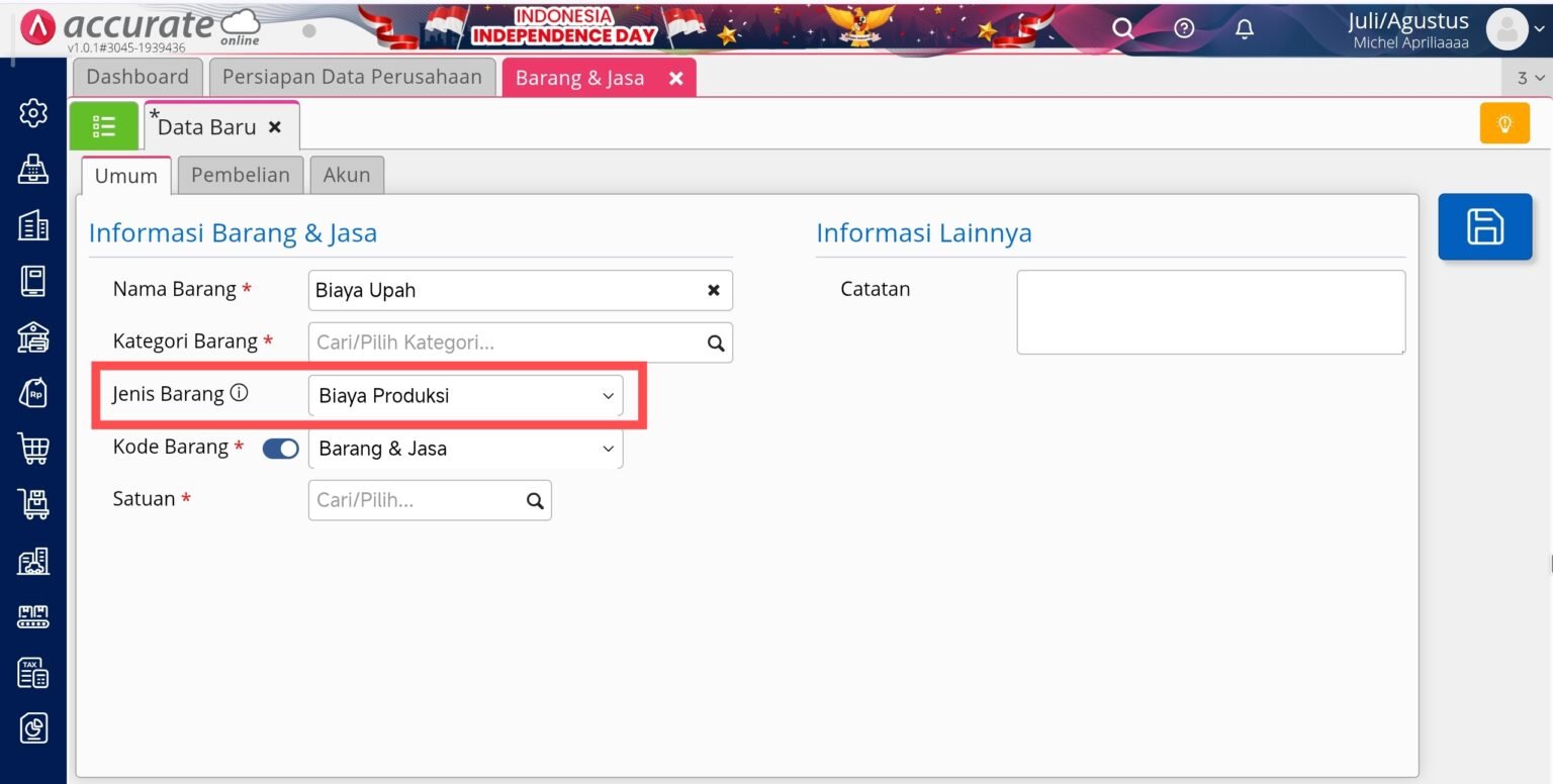 barang dan biaya produksi 2