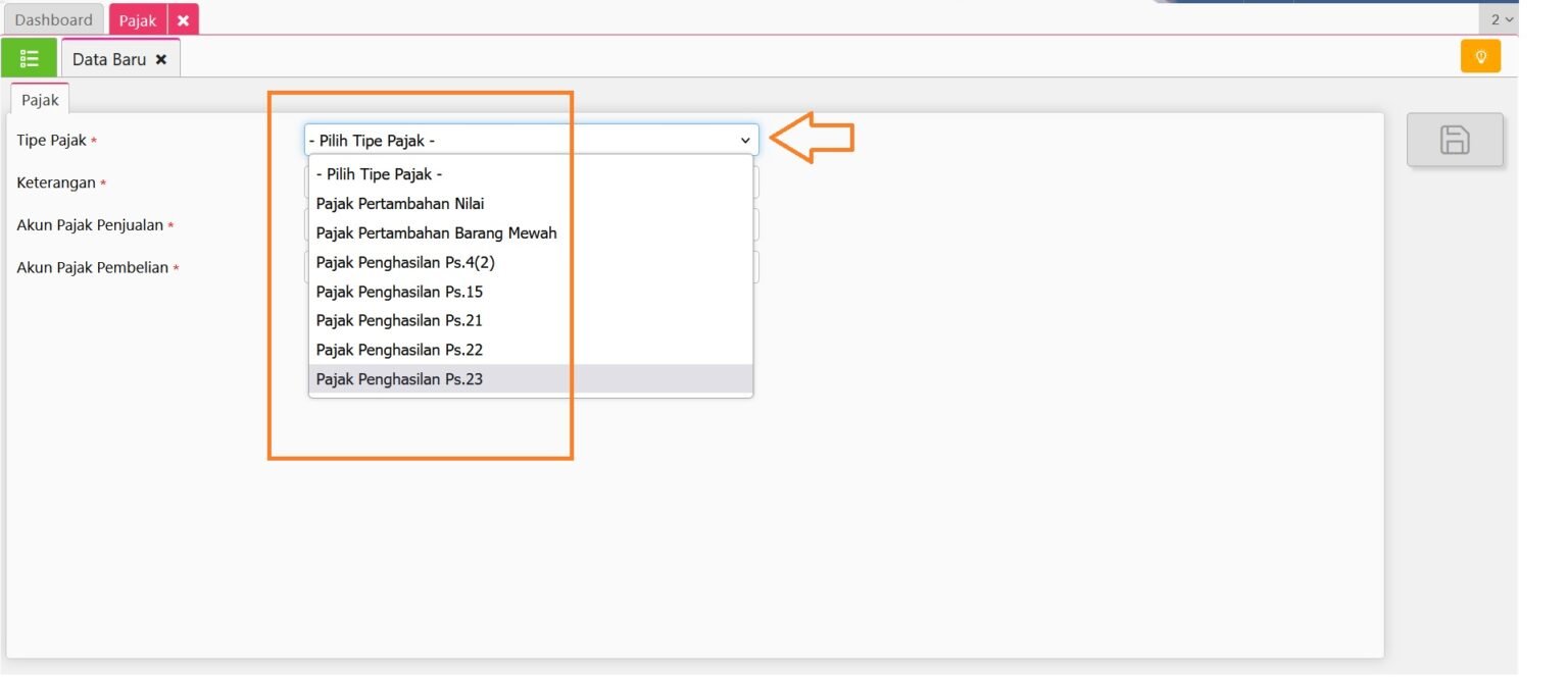 pajak di Accurate online 