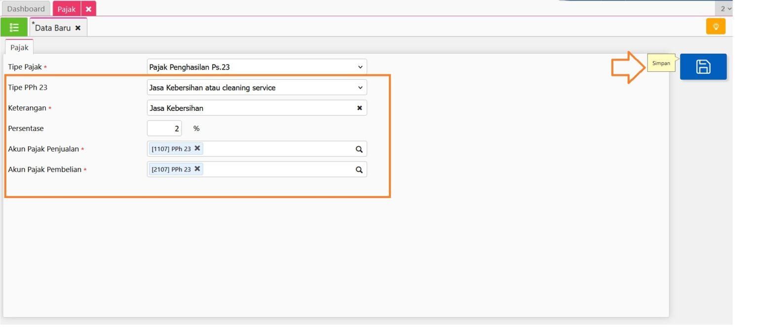pajak di Accurate online 