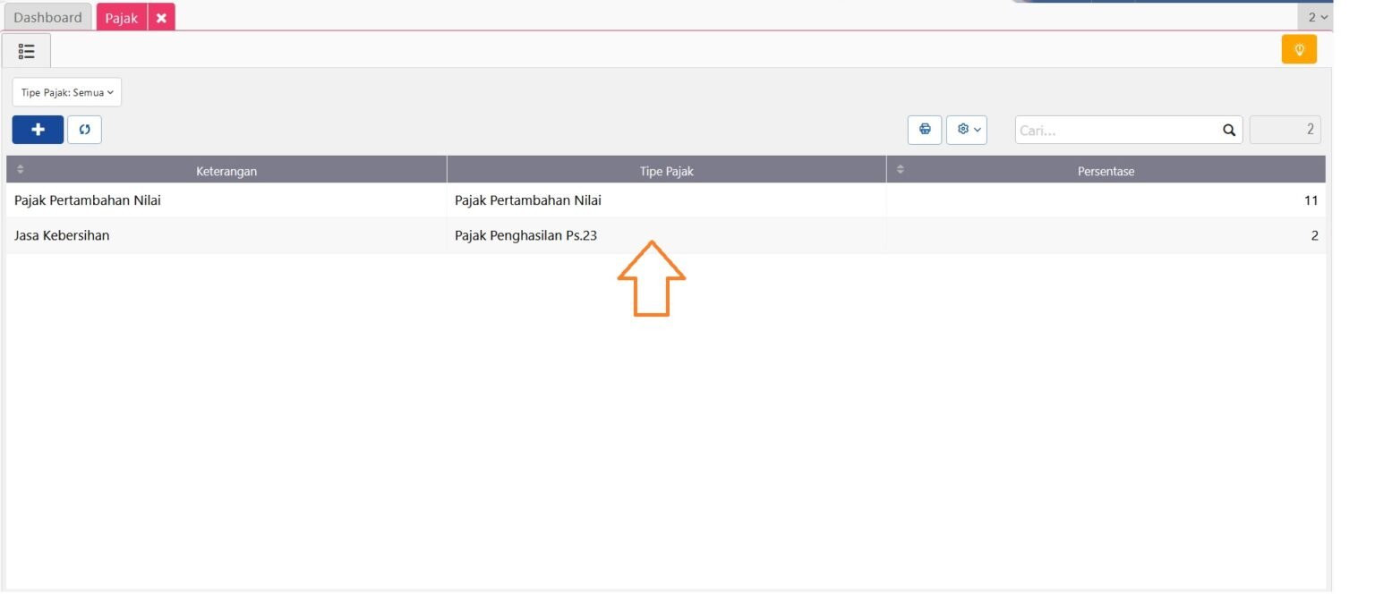 pajak di Accurate online 