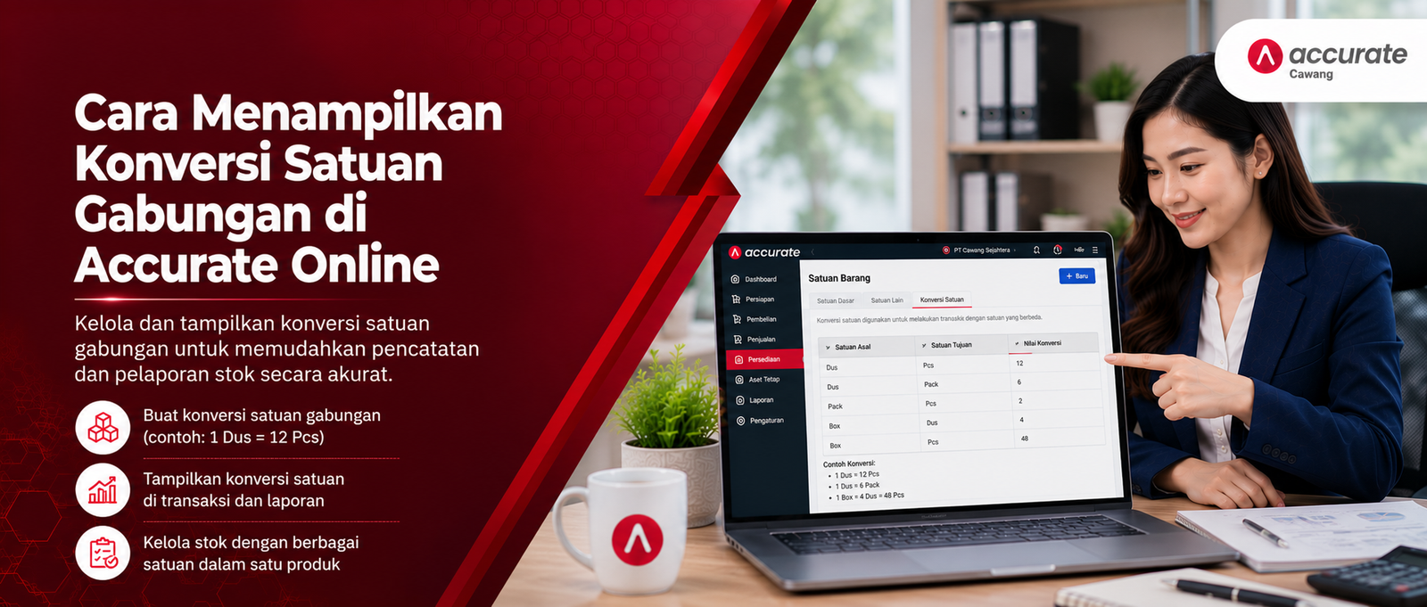 Cara Menampilkan Konversi Satuan Gabungan di Accurate Online